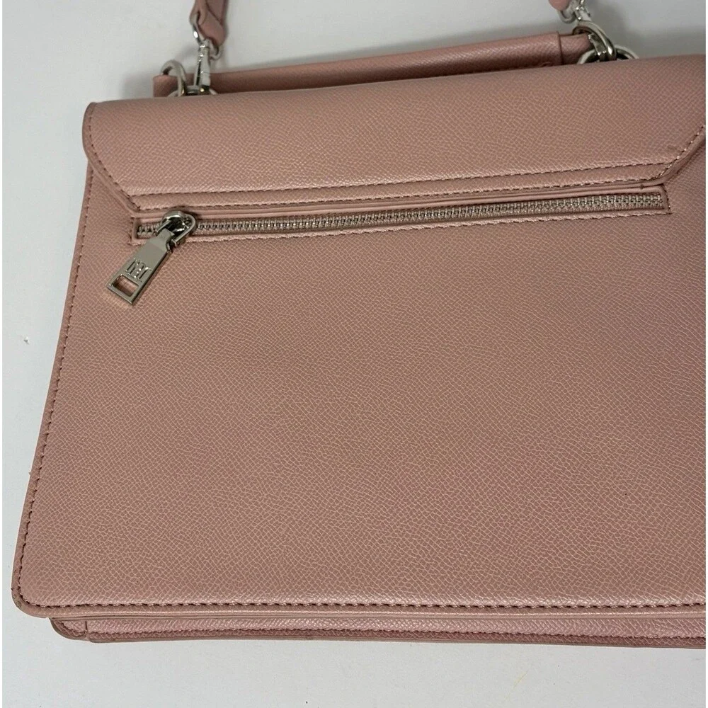 Badgley Mischka Crossbody Handle Vegan Leather Bag Purse Blush Color Light Pink